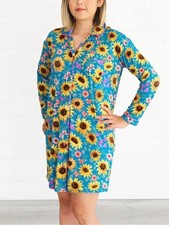 Little Sleepies Sunflower Fields Long Sleeve Sleep Shirt Size Medium Bamboo