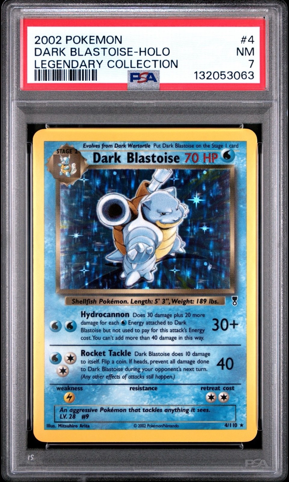 Pokemon PSA 7 Dark Blastoise 4 Holo Legendary Collection New Cert!!