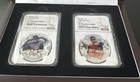 Silver (2) 1 Oz 999 Batman Duo Ngc Set Top Pop Pf70 UC + Psa Dna Adam West Signe — photo 2