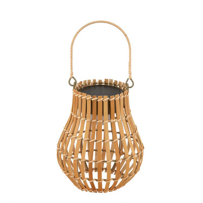 Lindby LED-Solar-Terrassenleuchte Amaria Bambus Ø 18 cm Terrassenleuchten Lampe