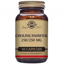 Solgar Choline 250 mg/Inositol 250 mg Vegetable 50 count (Pack of 1), White 