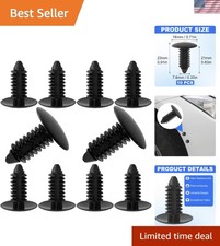 10 Pcs Black Bumper Plugs, License Plate Hole Plugs, Plastic Push Pins Automo...