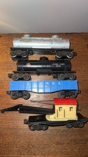 Vintage Lionel O Gauge Train Freight Rolling Stock Lot 4 Cars Crane Tanker Parts