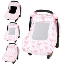 Baby Car Seat Cover, Windproof Carseat Cover for Infant Girls, Infant Warm Bow