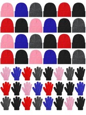 Funtery 48 Pcs Kids Winter Beanie and Gloves Set