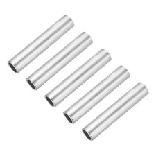 5Pcs GT-50 1/0 AWG Red Copper Non Insulated Butt Connectors, Silver Tone