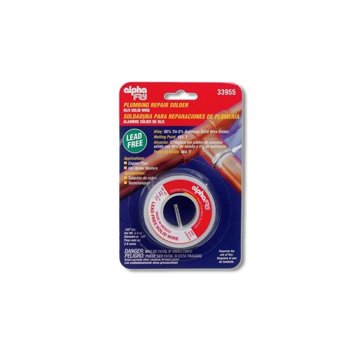 Alpha Fry 3 oz Lead-Free Plumbing Solder 0.125 in D Tin/Antimony 95/5 1 pc 33955