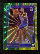Moses Moody Rookie Holo Green Yellow Laser Warriors - 2021-22 Donruss #234 (RC)