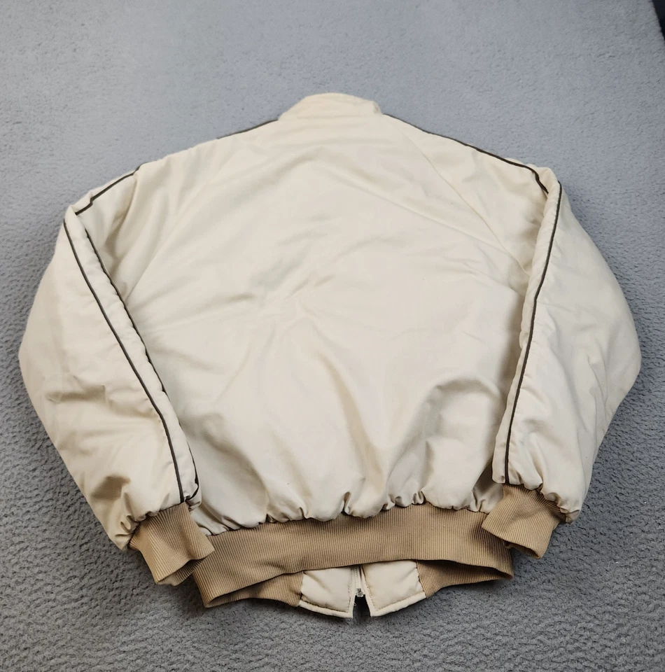 Chaqueta de bombardero acolchada de colección años 80 para hombre grande carreras cintura con bandas cremallera completa agricultura Foto 2 de 4