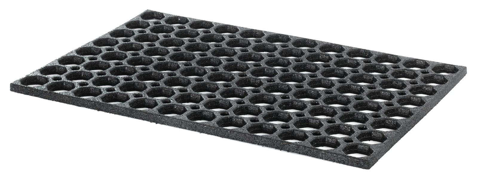 Honeycomb Outdoor Rubber Doormat Boot Scraper Front Door Mat, Heavy Duty Recycled Rubber with Drainage Holes, Anti Fatigue Dirt Scraper Playground Garden Matting (60x40cm, 1.3cm Thick, Small) - Image 2