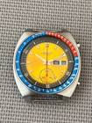 SEIKO 6139-6002 Automatic Chronograph POGUE Watch Vintage Men's Yellow Dial