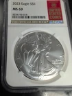 🦅🇺🇸📕 2023 American Silver Eagle NGC MS69 The Official Red Book label