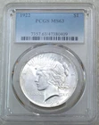 1922 Peace Silver Dollar PCGS MS63 Frosty White in New Holder #L299K
