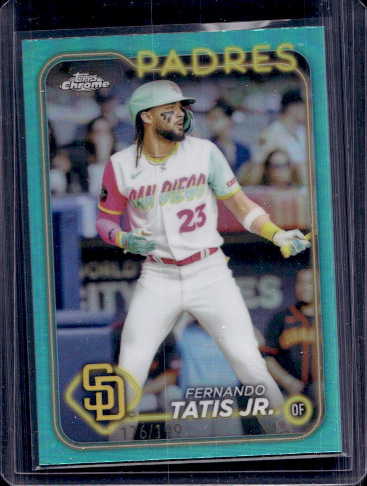 2024 Topps Chrome Fernando Tatis Jr. Aqua Refractor #176/199 Padres
