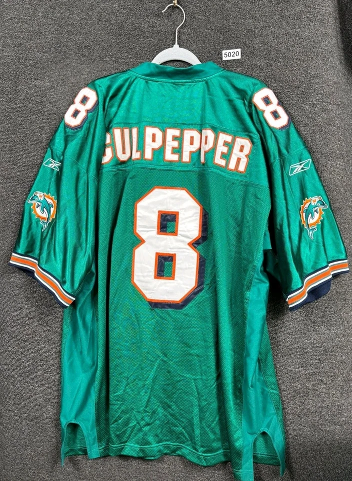Camiseta deportiva de los Miami Dolphins para hombre 56 verde azulado Aqua NFL fútbol Reebok Daunte Culpepper Foto 2 de 4