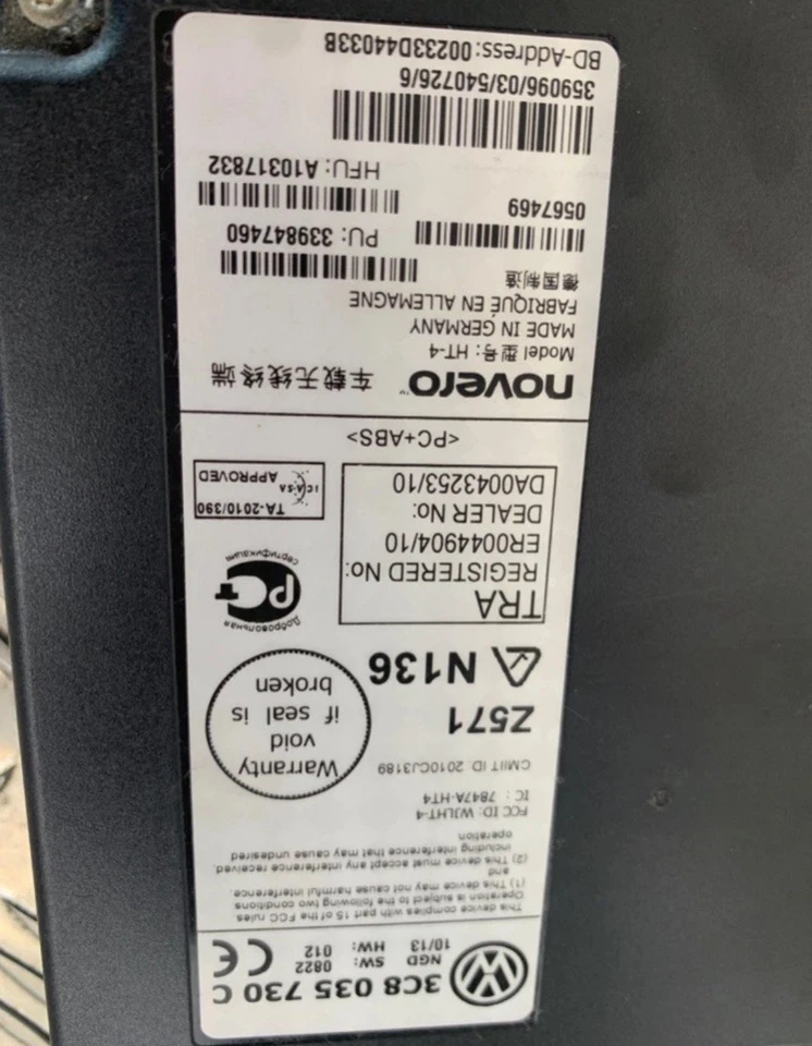 2010 VOLKSWAGEN GOLF VI 5K1 BLUETOOTH CONTROL MODULE 3C8 035 730 - Image 3 of 4