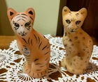 Fenton Tiger & Leopard Hand Painted and Signed by Artist