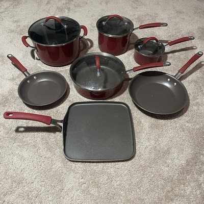 Rachel Ray 11 Piece Non-stick Porcelain Red Cookware Set
