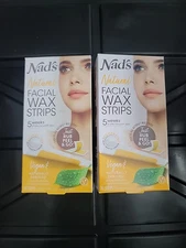 2 Nad's Natural Facial Wax Strips 30 Count For Women Hair Removal + Post Wax Oil