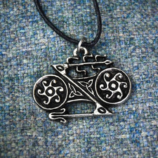 Celtic Pictish Symbol Necklace – Double Wheel & Z Rod Pendant