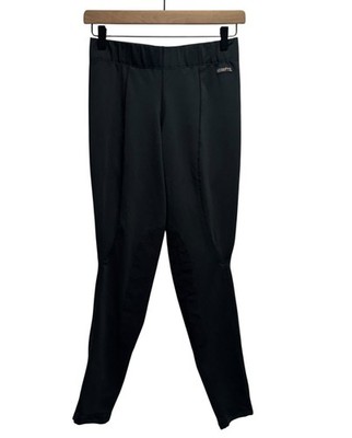Kerrits Womens Sz L Black Equestrian Ultrasuede Patches Pull On Riding Pants USA