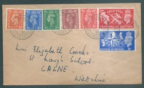GB 1951 George VI First Day Cover: New  definitives and Festival low values