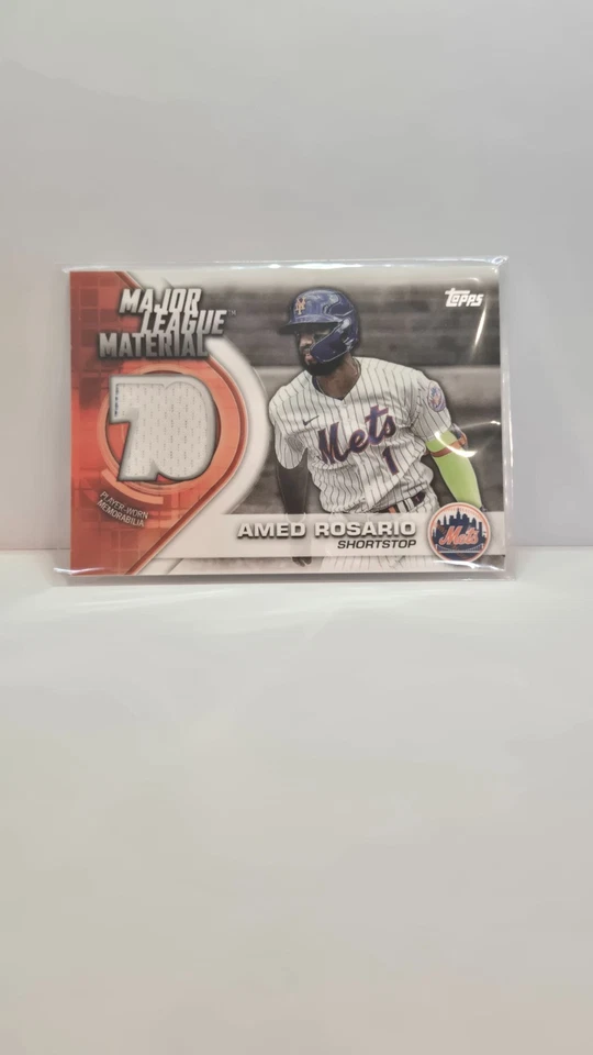 3 Card Amed Rosario Mets Lot (#'d Rookie, Auto, Patch, Relic) - Image 4 of 4