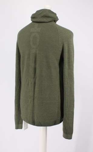 HOLDEN BALACLAVA SWEATER JUMPER WOOL MENS UK M STONE GREEN RRP £360 IR - Picture 2 of 5