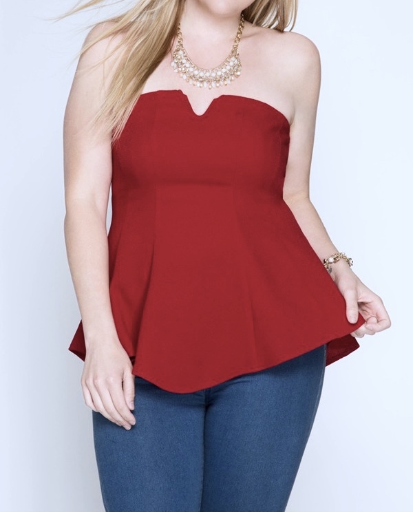 red peplum top