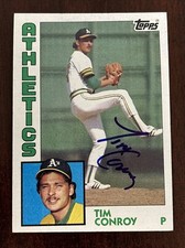 1984 Topps #189 Tim Conroy AUTO Oakland A's AUTOGRAPH Signed