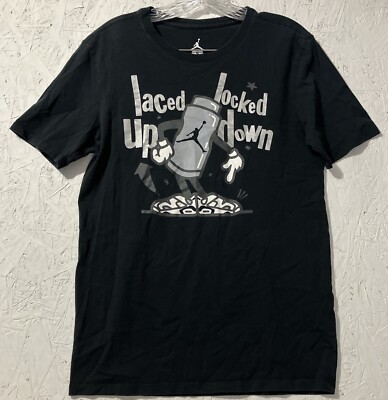 Air Jordan Shirt  Laced Up Locked Down  Black Size Small