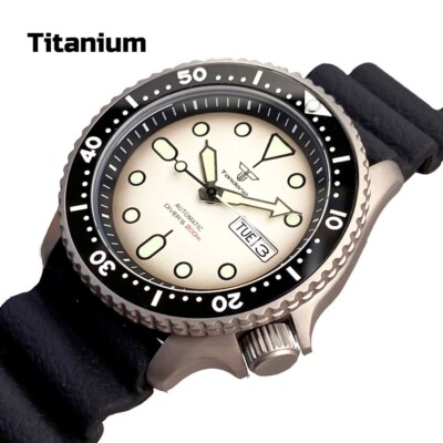 20ATM Titanium 41mm Janpan NH36 Auto Men Watch Sapphire Glass Ceramic Bezel Lume