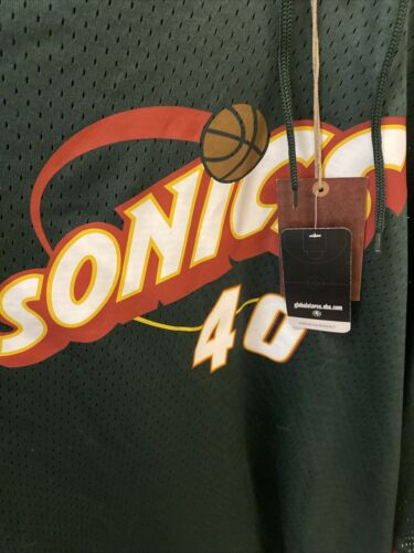 Mitchell & Ness SEATTLE SUPER SONICS Hooded NBA Warm Up Kemp #40 6XL - Picture 2 of 7
