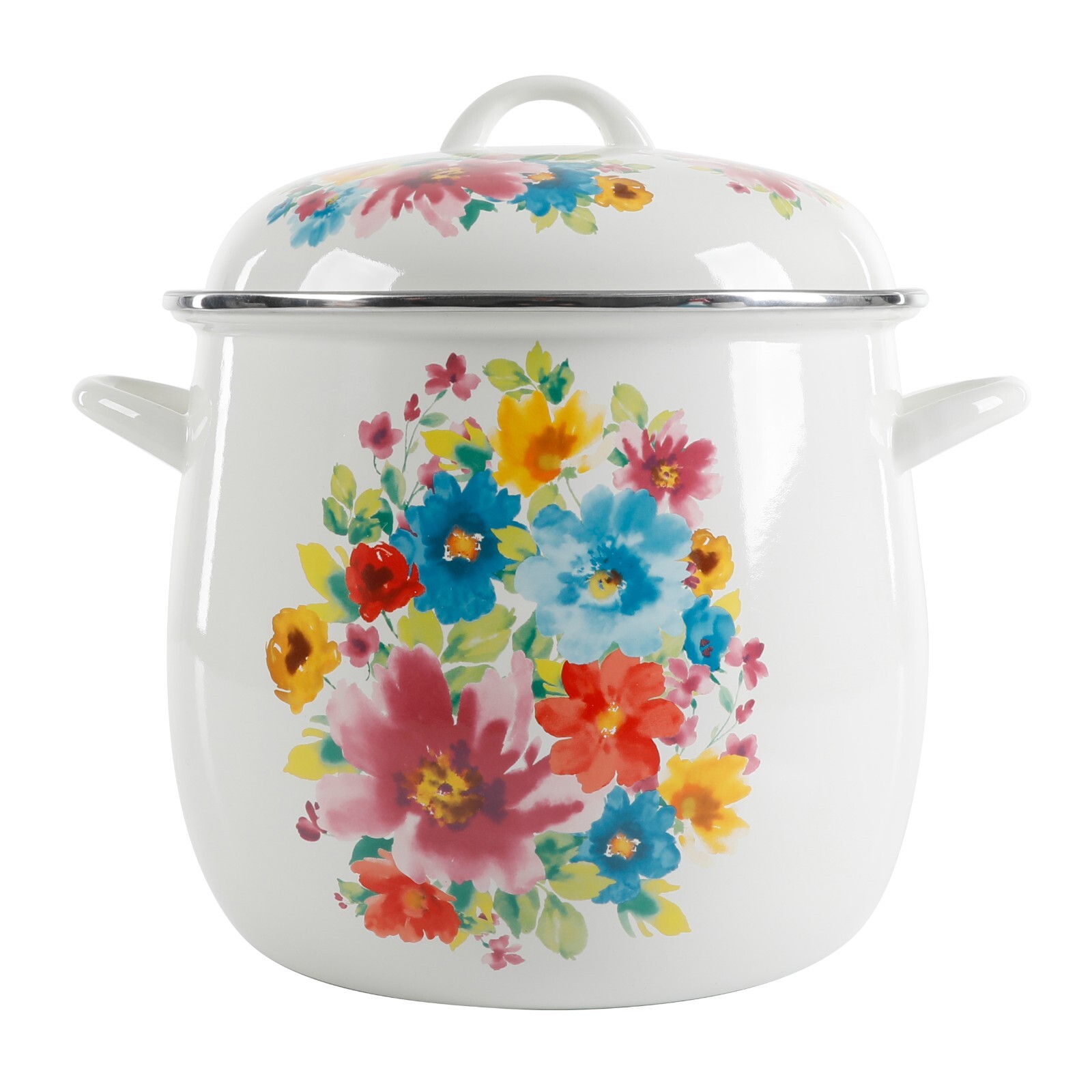 The Pioneer Woman Breezy Blossom Durable Enamel on Steel 12 Quart Stock Pot