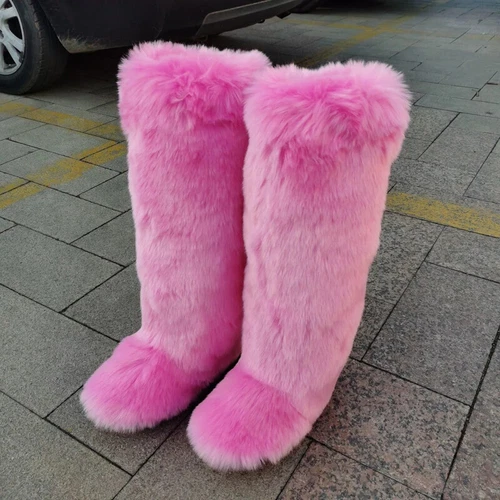Bota de Piel Mongolia Fábrica Invierno Damas Caliente Zapatos para Nieve Botas de Piel Sintética Bota Larga - Imagen 47 de 47