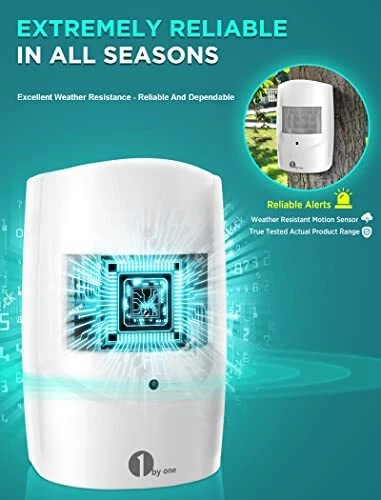 1byone Driveway Alarm, Home Security Alert System with 36 Melodies, 1 Plug-in... - Image 3 of 4