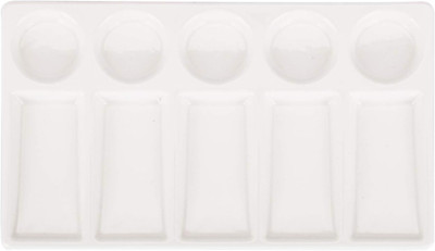 10 Wells White Rectangle Ceramic Artist Paint Palette,Porcelain Watercolor Palet