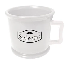 Scalpmaster Rubberized Shaving Mug Cup for Men's Shaving & Barber #SC-MUG White
