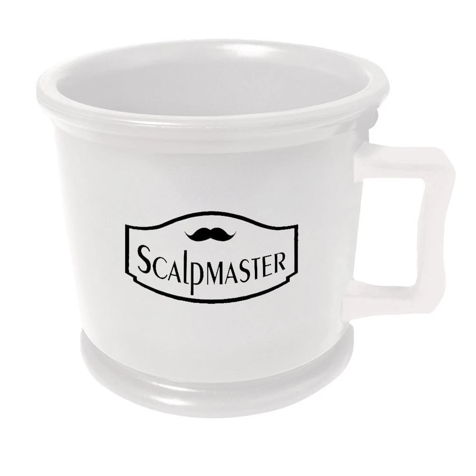 Scalpmaster Rubberized Shaving Mug Cup for Men's Shaving & Barber #SC-MUG White