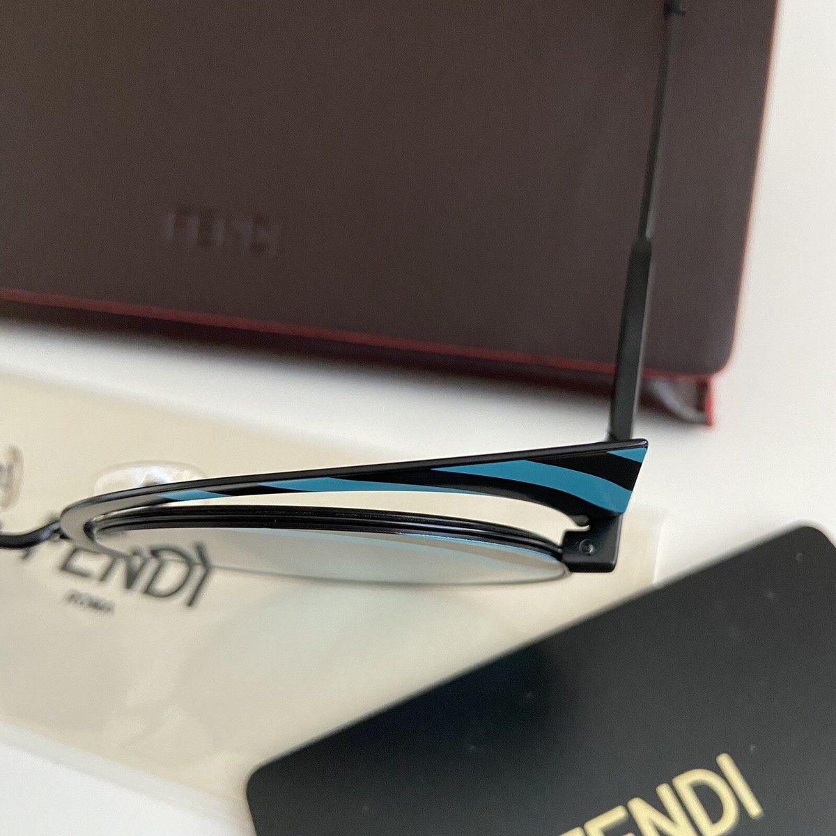 NEW! AUTHENTIC! FENDI 53mm Cat Eye Sunglasses TURQUOISE  display picture 1
