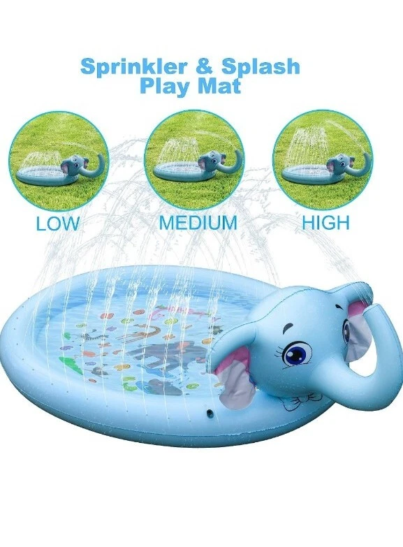 Alfombra de juego para rociadores y salpicaduras marca Susengo 53,6 pies elefante Foto 2 de 4