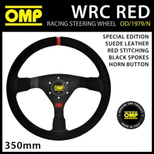 OMP WRC STEERING WHEEL SPECIAL EDITION MID-DEPTH 350mm SUEDE LEATHER RED/BLACK 