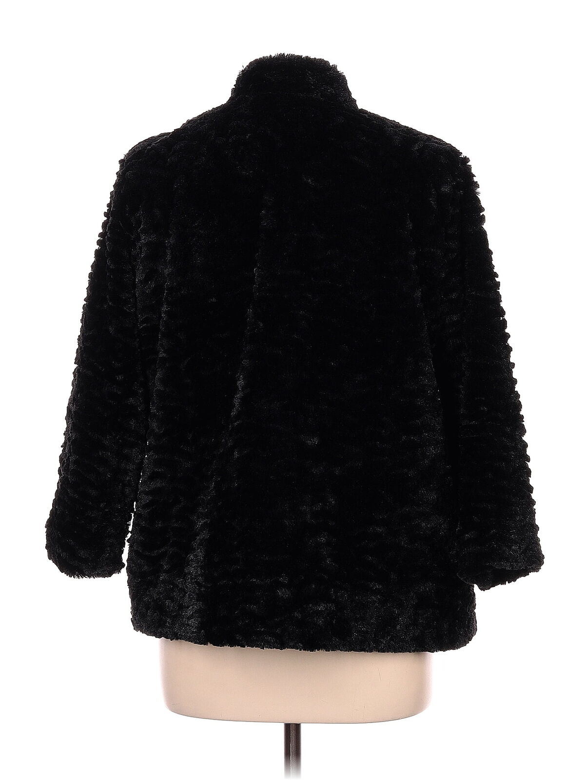 Alfred Dunner Women Black Faux Fur Jacket 12 - image 2