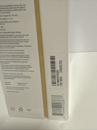 Google Nest 3rd Gen Learning Thermostat T3007ES Stainless Steel/Read - Picture 9 of 17