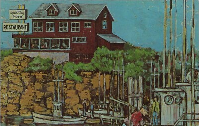 Spouting Horn Inn Restaurant Artist Rendering Depoe Bay Oregon postcard NQ15