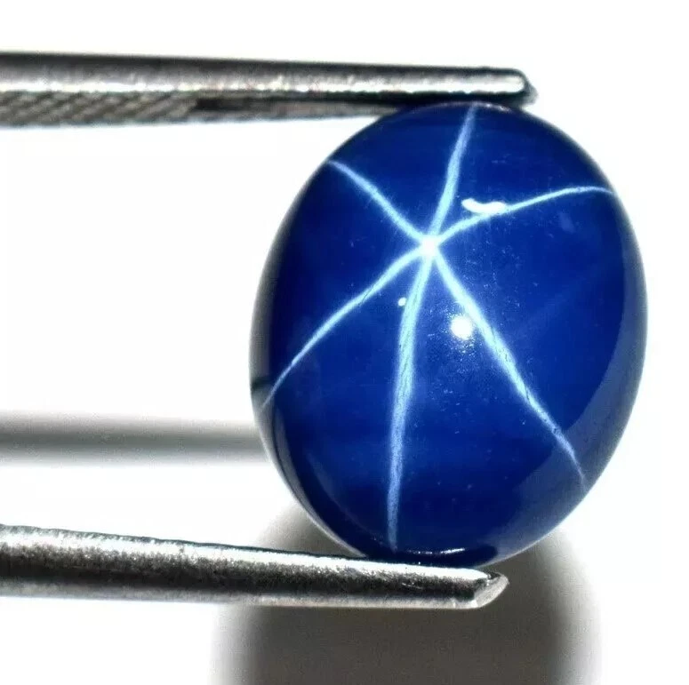 14 Ct Natural 6-Rays Blue Star Sapphire Oval Cabochon Loose Certified Gemstone - Image 3 of 4