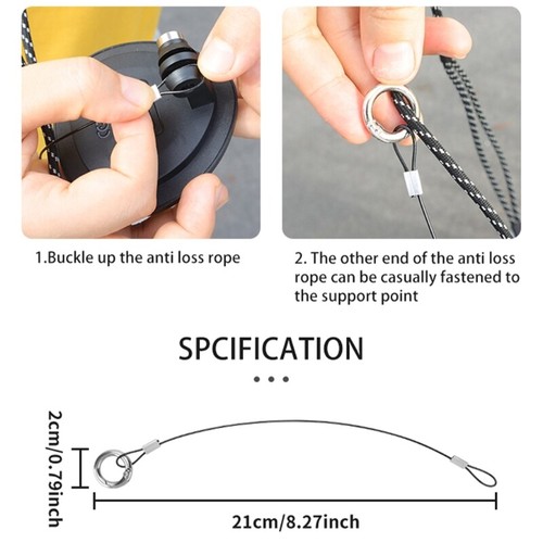 Tethers Lanyards Safety Stainless Steel Cable for Sj4000/Action/GO 3S Camera - 第 8/8 張圖片