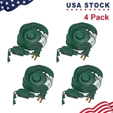 4Pack 3-Outlet Indoor Extension Cord On/Off Foot Switch for Christmas Lights 9ft