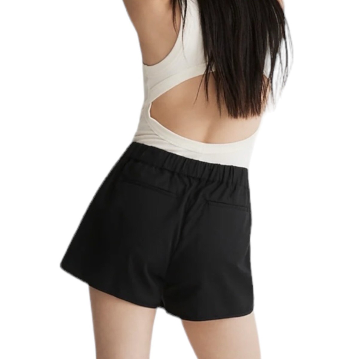 Madewell Black Pull On Elastic Waist Shorts Women's Size XS | eBay
