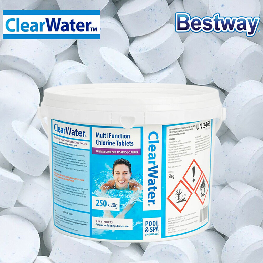 ClearWater Multifunction 4 in 1 Chlorine Tablets Bestway Lay Z Spa Pool